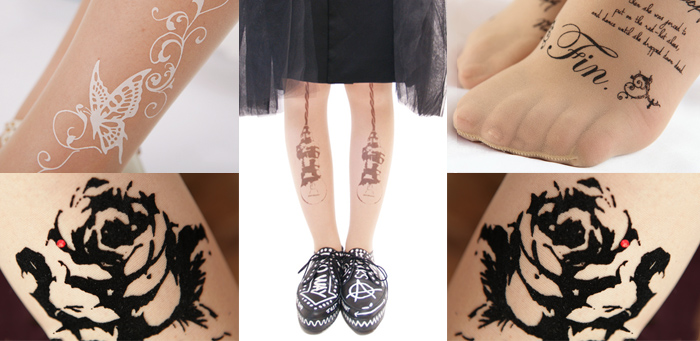 Tokyo fashion trend tattoo stockings