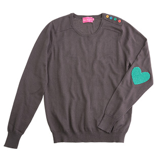 Now you can really wear your heart on your sleeve with this sweet casual top.